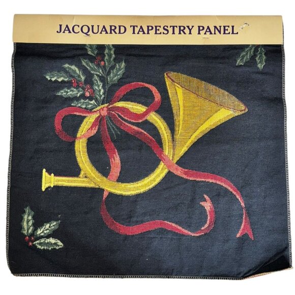 Olde Greensborough Craft Co 18" Jacquard Tapestry Panel French Horn - Picture 2 of 7